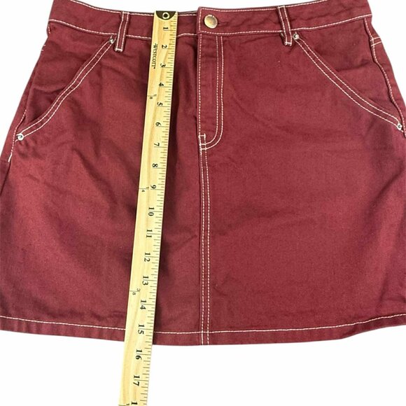 Women's Mini Skirt Denim Cargo, H&M, RED , Size 10 (32) - Picture 5 of 6